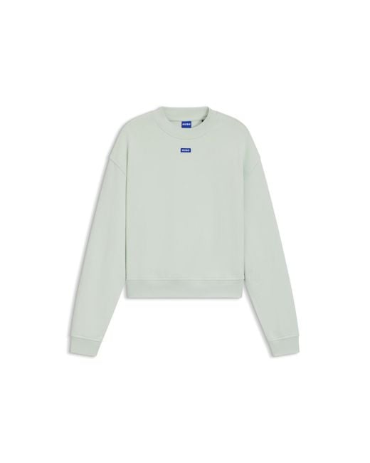 HUGO Green Cotton-Terry Sweatshirt With Logo