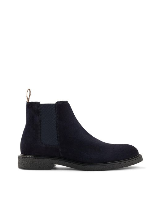 BOSS by HUGO BOSS Chelsea Boots In Suede With Emed Logo in Black for ...