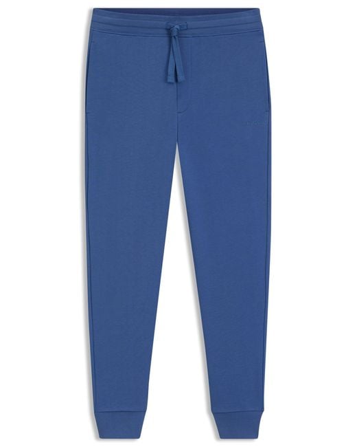 HUGO Jogginghose Aus Baumwoll-Terry Mit Logo-Print in Blue für Herren