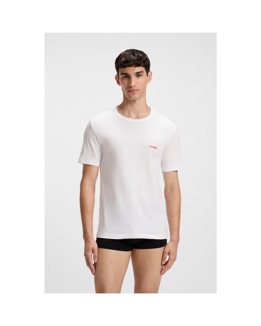HUGO Black 3 Pack Of Cotton Underwear T-Shirts for men