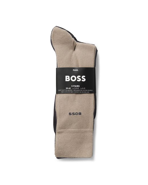 Boss Black Five-Pack Of Regular-Length Socks for men