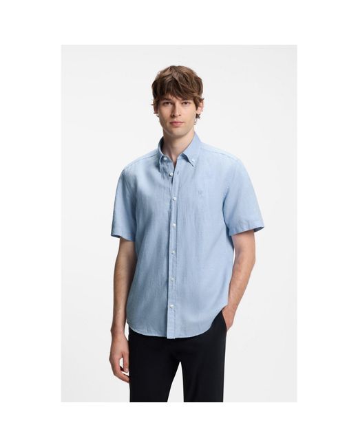 Boss Blue Short-Sleeved Shirt for men