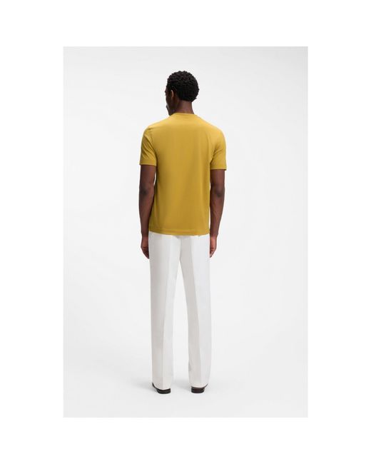 Boss Yellow Cotton-Jersey T-Shirt With Logo Detail for men