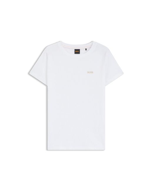 Boss White Cotton-Jersey T-Shirt With Logo Detail