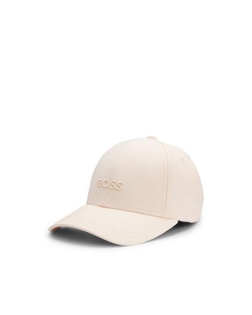 Boss Natural Cotton-Twill Cap With Tonal Embroidered Logo