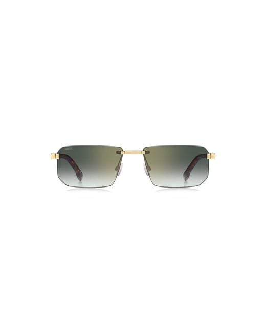 Boss Multicolor Rimless Sunglasses With Double B Monogram for men