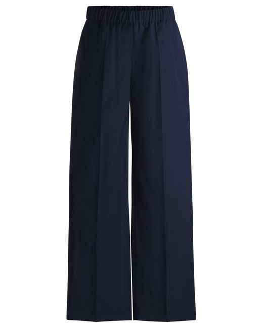 Boss Blue Relaxed-Fit Hose Aus Schurwolle