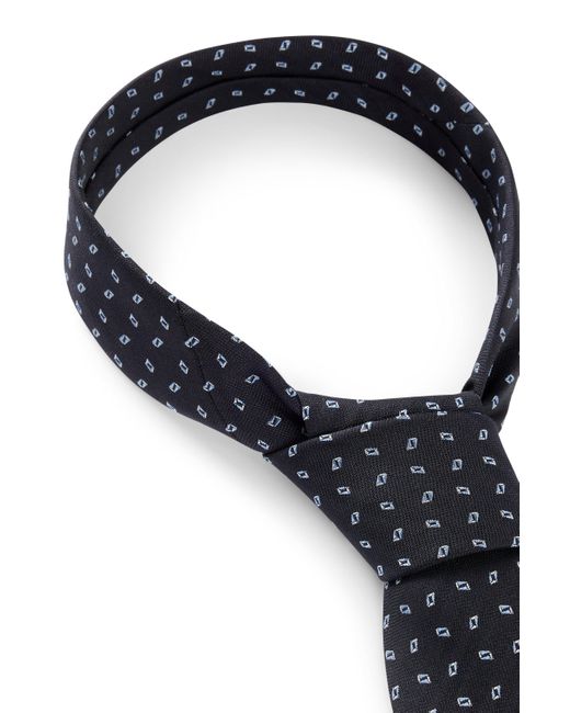 Boss Blue Silk-blend Tie With Jacquard Pattern for men