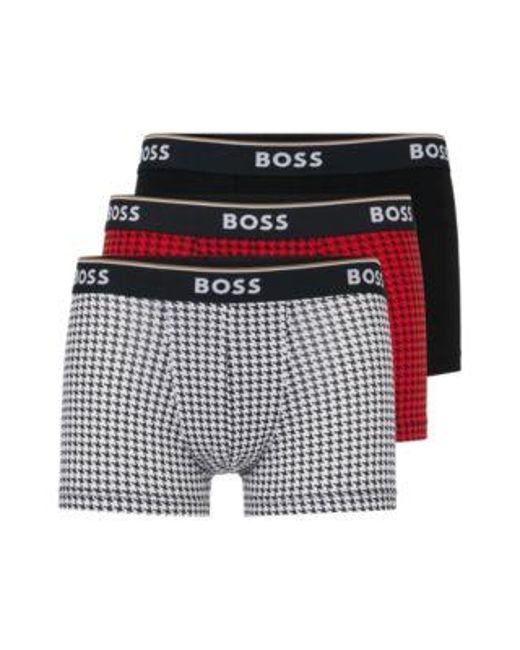 Lot de trois boxers courts en coton stretch ornés d'un logo à la taille Boss pour homme en coloris Multicolor
