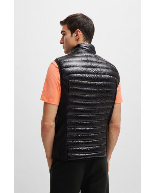 Boss Black Lightweight Water-repellent Gilet With Down Filling for men