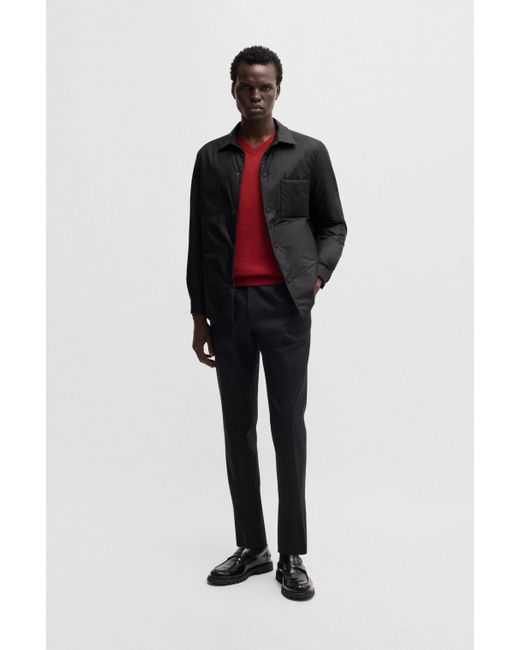 Boss Red Relaxed-fit Padded Overshirt In Water-repellent Fabric for men