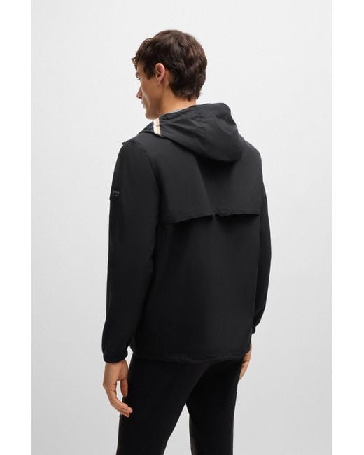 Boss Wasserdichte Reitsport-Jacke Mit Signature-Streifen in Black für Herren