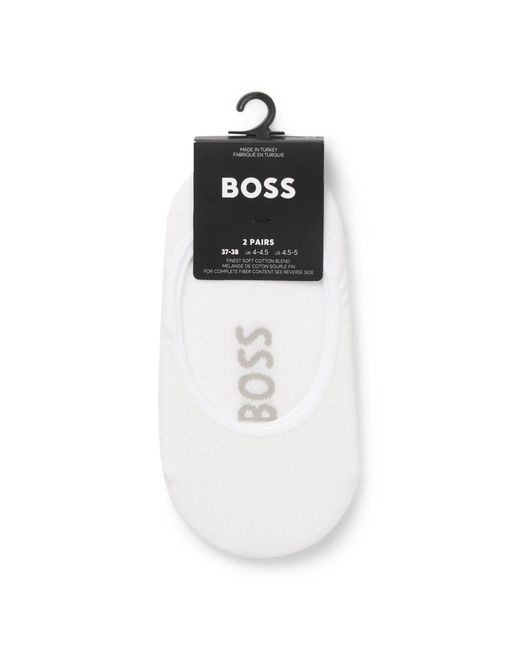Boss White Two-Pack Of Invisible Socks