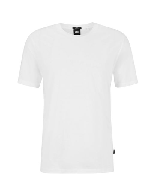 BOSS by HUGO BOSS Slim-fit Short-sleeved T-shirt In Mercerized Cotton in  White for Men | Lyst
