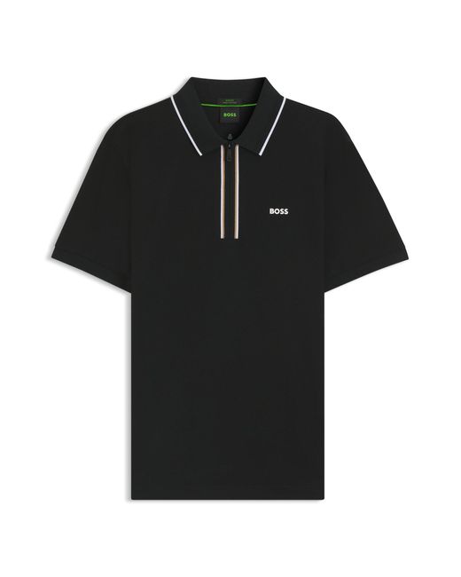 Boss Slim-Fit Poloshirt Aus Schnell Trocknender Stretch-Baumwolle in Black für Herren