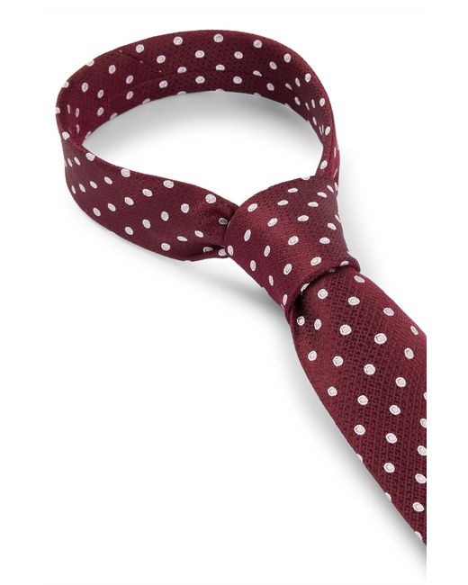 Boss Purple Silk-jacquard Tie With Micro Pattern for men