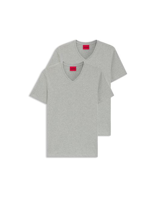 HUGO Gray Two-Pack Of V-Neck T-Shirts for men