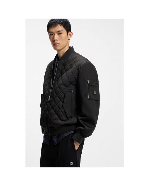HUGO Black Water-Repellent Jacket for men