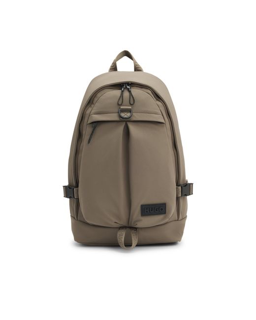 HUGO Brown Backpack With 3D Rubber Logo Patch for men