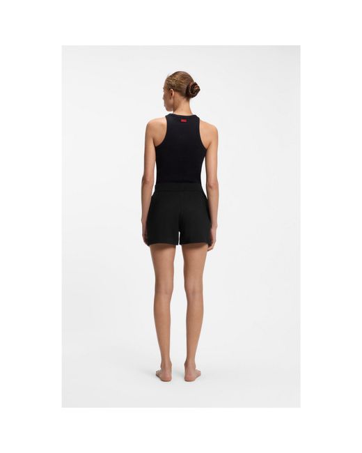 HUGO Black Logo-Print Shorts