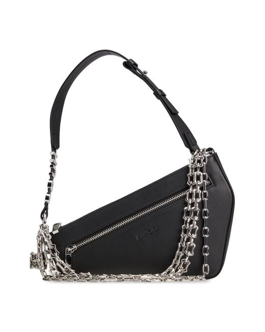 BOSS by HUGO BOSS X Bella Poarch Asymmetric Fauxleather Shoulder Bag in Black Lyst Australia