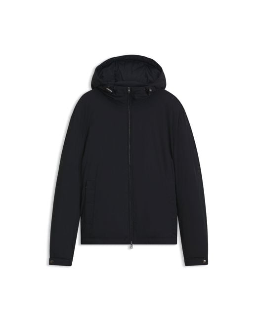 Boss Blue Water-Repellent Hooded Short Jacket With Down Filling for men