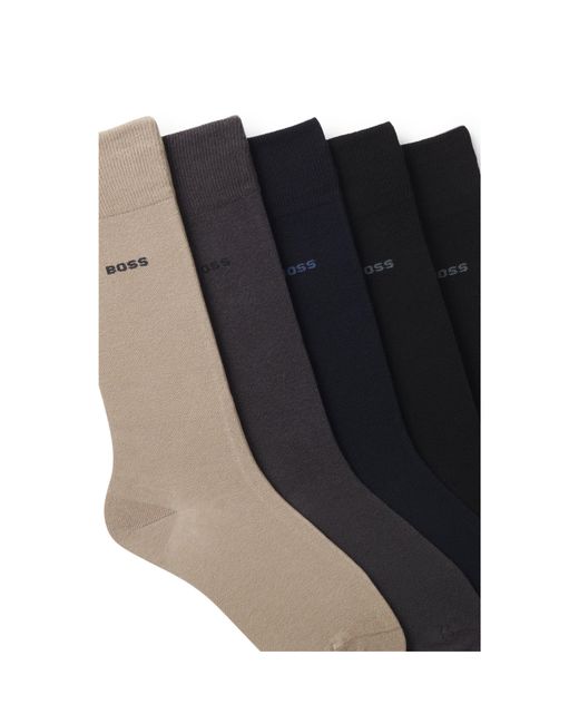 Boss Black Five-Pack Of Regular-Length Socks for men