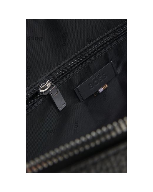 Boss Black Italian Leather Double-Zip Document Case for men