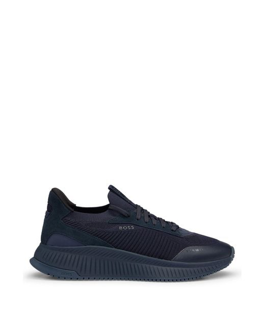 Boss Blue Ttnm Evo Trainers With Knitted Upper for men