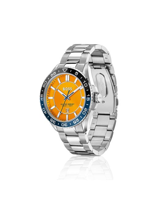 Boss Metallic Tone Watch With Dial And Rotating Bezel for men