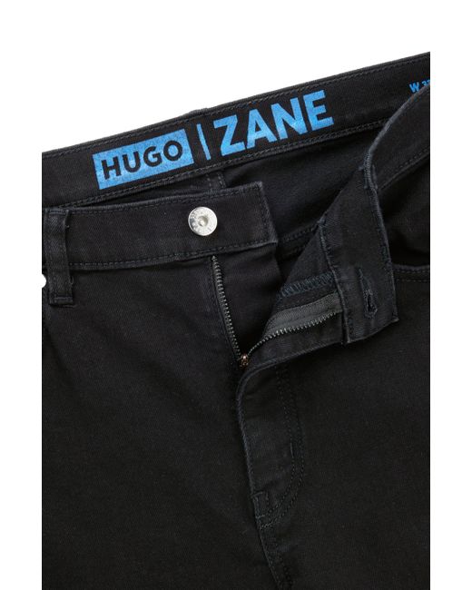 HUGO Extra-slim-fit Jeans In Black Stretch Denim for men