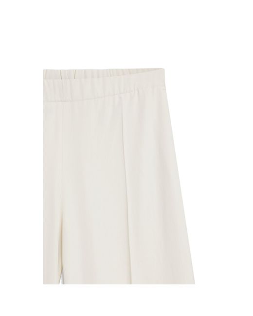 Boss White Relaxed-Fit Wide-Leg Trousers