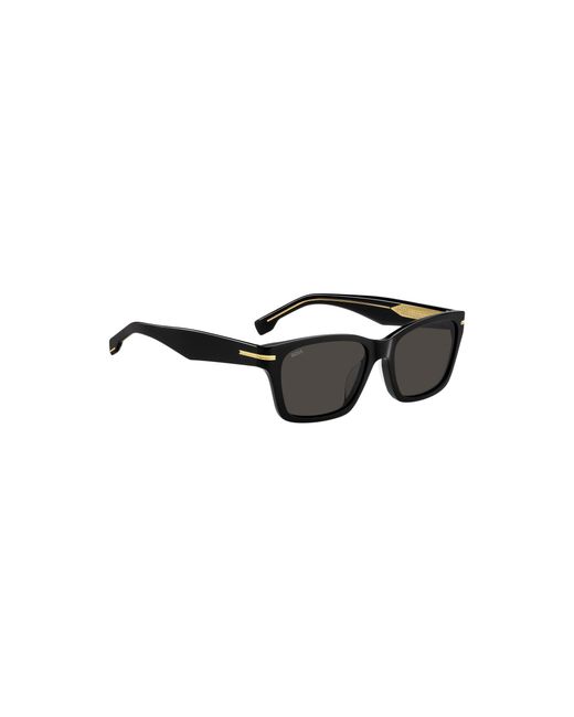 Boss Black Acetate Sunglasses With-Tone Hinges for men