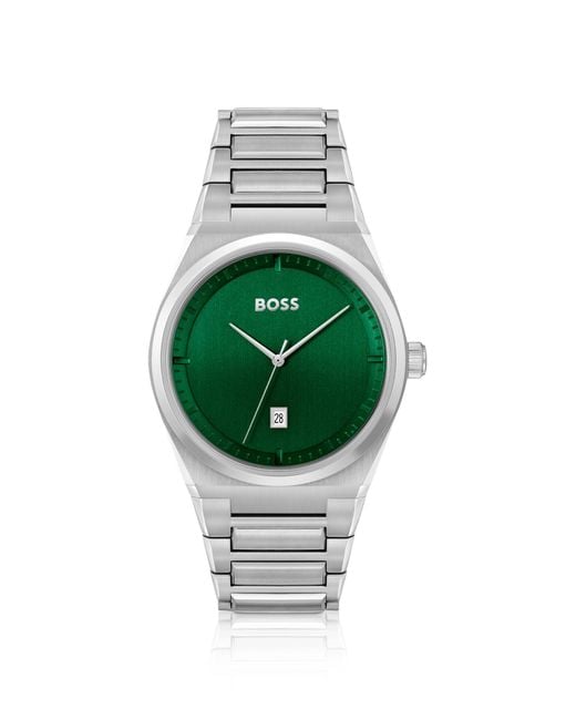 Boss Green-dial Watch With Link Bracelet for men