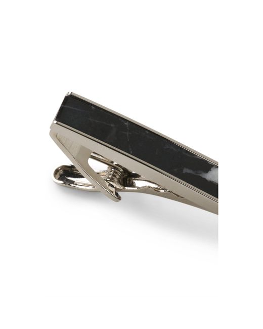 Boss Black Brass Tie Clip With Marble Insert for men