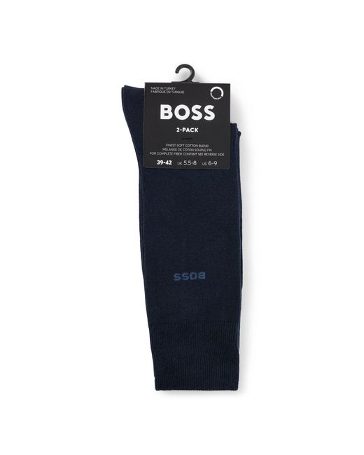 Boss Blue Organic Cotton Regular-Length Socks for men