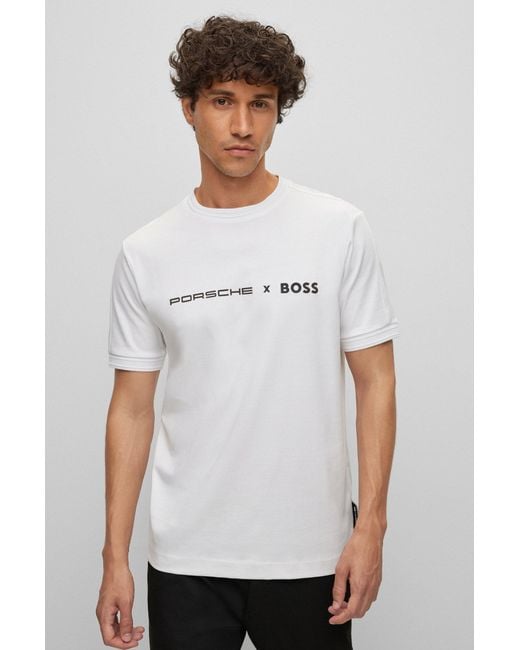 BOSS by HUGO BOSS Porsche X Boss Slim-fit T-shirt With Exclusive Branding  in White for Men | Lyst Canada