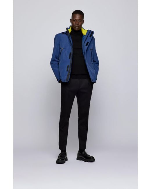 BOSS by HUGO BOSS Three-in-one Softshell Jacket With Detachable Hood in  Dark Blue (Blue) for Men | Lyst