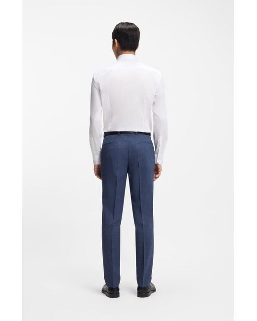 Boss Slim-Fit Overhemd Van Gemakkelijk Te Strijken Katoenen Popeline in het White voor heren