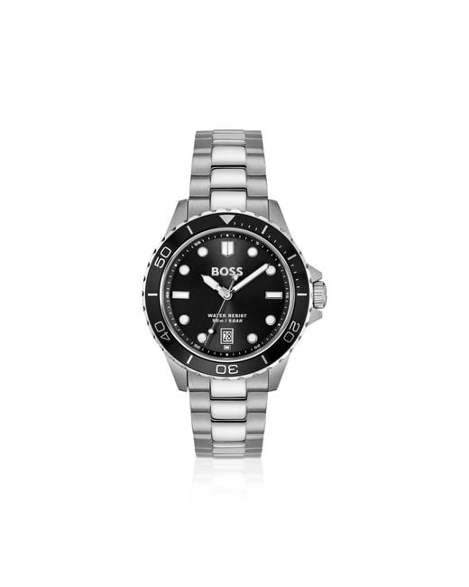 Boss Black Troper Sport-Dial Watch With Steel Bracelet for men