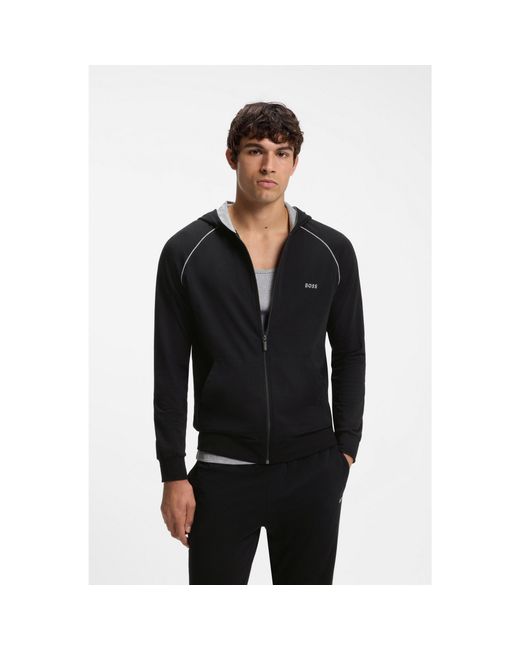 Boss Black Zip-Up Hoodie for men