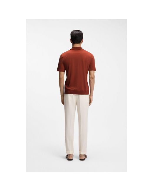 Boss Red Zip-Neck Polo Shirt for men