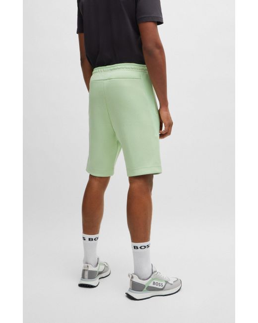 Boss Shorts aus Baumwoll-Mix mit erhabenem 3D-Logo in Green für Herren