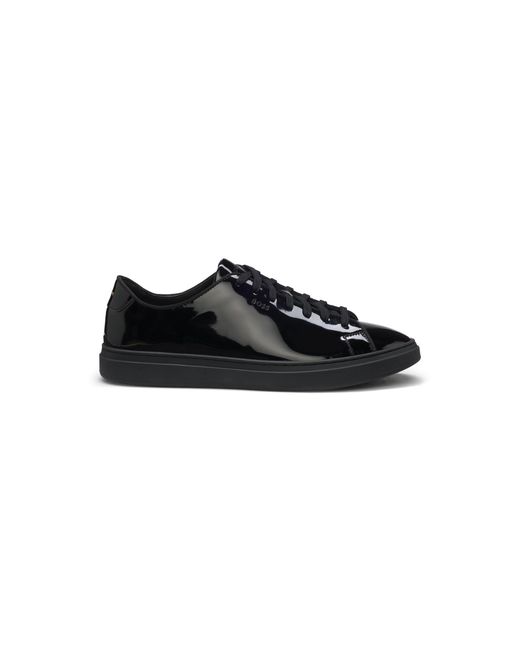 Boss Black Patent-Leather Trainers With A Clean, Modern Design for men