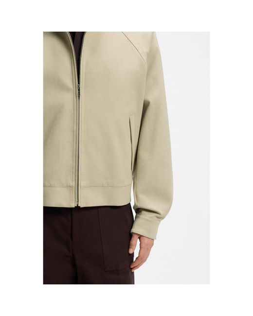 Boss Natural Zip-Up Bomber Jacket for men