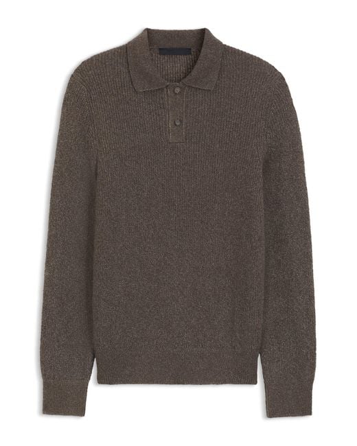Boss Beckham X Pullover Mit Polokragen Und Mouliné-Rippstruktur in Brown für Herren