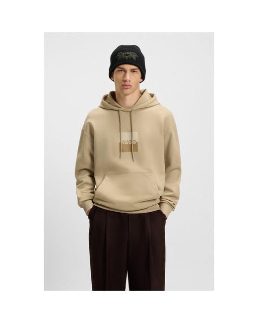 HUGO Natural Relaxed-Fit Hoodie for men
