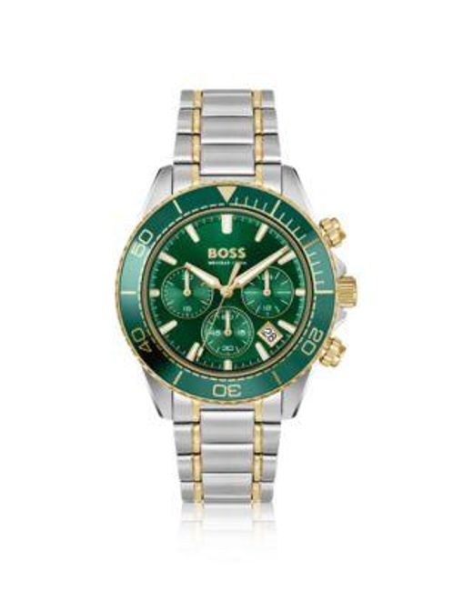 Sealiner Montre Chronographe Deux Tons À Cadran Vert Boss pour homme en coloris Green