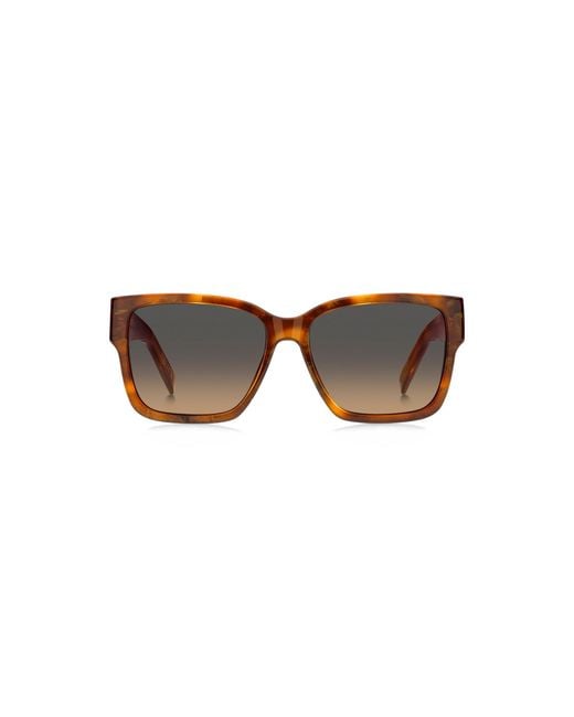 Boss Brown Havana-Acetate Sunglasses With Double B Monogram