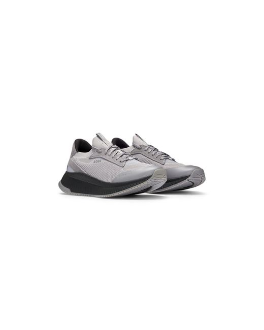 Boss Gray Ttnm Evo Trainers With Knitted Uppers for men